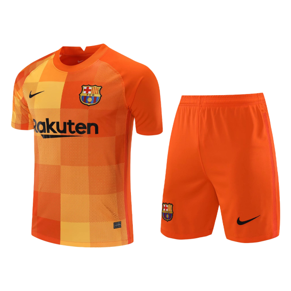 Men's Replica Barcelona Goalkeeper Soccer Jersey Kit (Jersey+Shorts) 2021/22 Nike