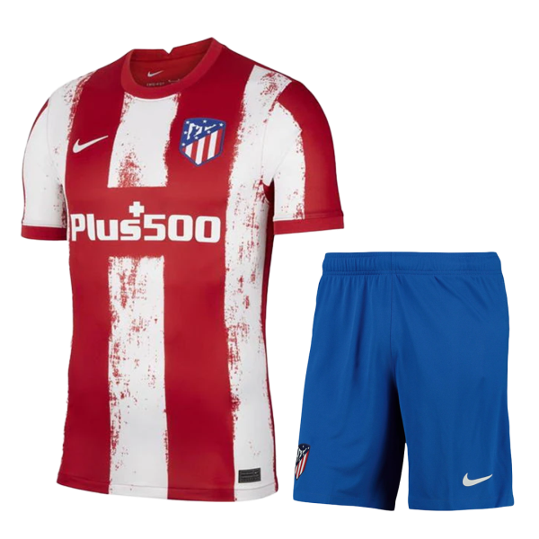 Men's Replica Atletico Madrid Home Soccer Jersey Kit (Jersey+Shorts) 2021/22 Nike