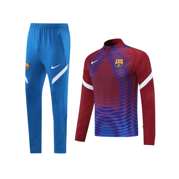 Men's Barcelona Zipper Tracksuit Sweat Shirt Kit (Top+Trousers) 2021/22 Nike
