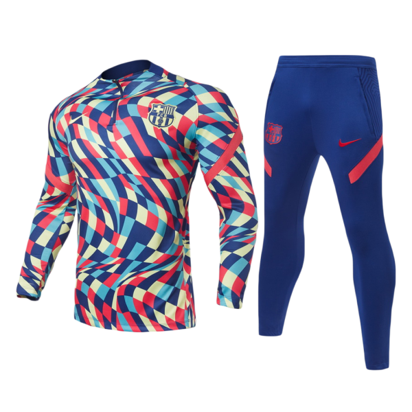 Men's Barcelona Zipper Tracksuit Sweat Shirt Kit (Top+Trousers) 2021/22 Nike