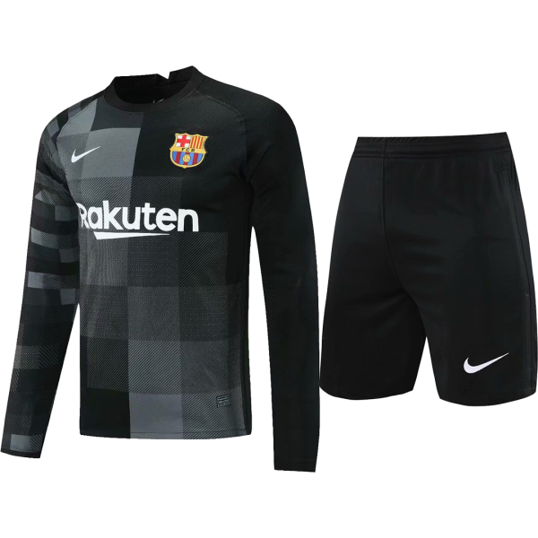 Men's Barcelona Goalkeeper Soccer Jersey Kit (Jersey+Shorts) 2021/22 Nike