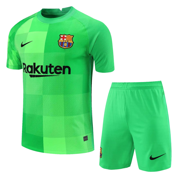 Men's Replica Barcelona Goalkeeper Soccer Jersey Kit (Jersey+Shorts) 2021/22 Nike