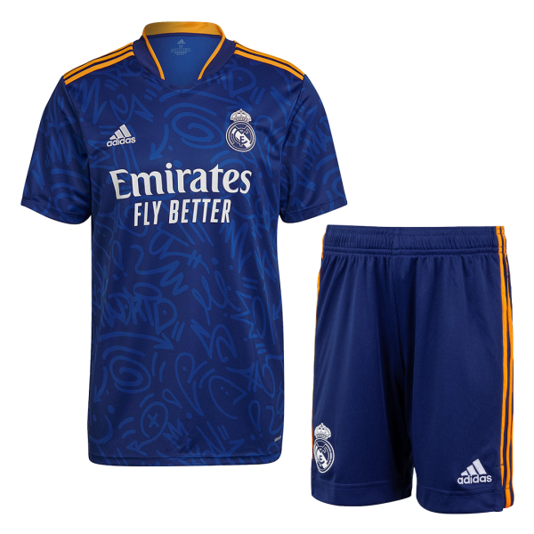 Men's Replica Real Madrid Away Soccer Jersey Kit (Jersey+Shorts) 2021/22 Adidas