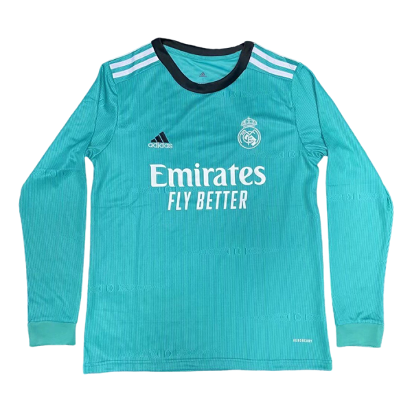 Men's Replica Real Madrid Third Away Long Sleeves Soccer Jersey Shirt 2021/22 Adidas