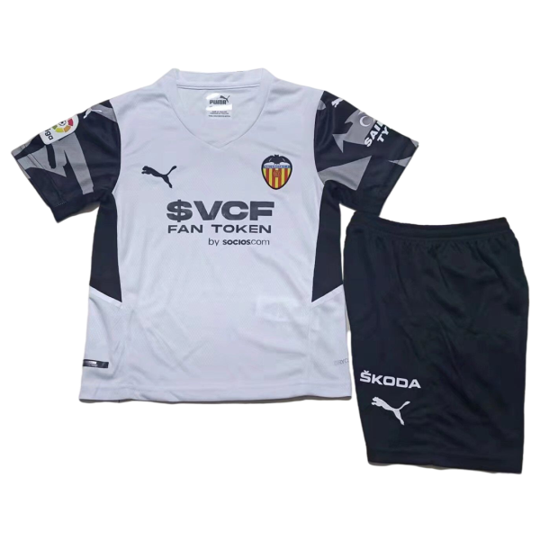 Kids Valencia Home Soccer Jersey Kit (Jersey+Shorts) 2021/22 Puma