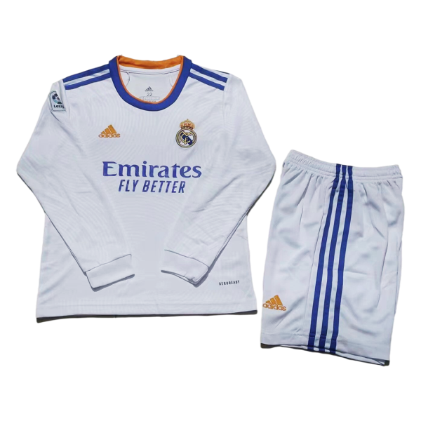 Kids Real Madrid Home Soccer Jersey Kit (Jersey+Shorts) 2021/22 Adidas
