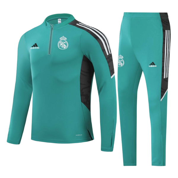 Men's Real Madrid Zipper Tracksuit Sweat Shirt Kit (Top+Trousers) 2021/22 Adidas