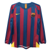 Men's Retro 2005/06 Replica Barcelona Home Long Sleeves Soccer Jersey Shirt Kappa