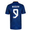 Men's Replica BENZEMA #9 Real Madrid Away Soccer Jersey Shirt 2021/22 Adidas
