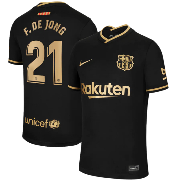 Men's Replica Frenkie de Jong #21 Barcelona Away Soccer Jersey Shirt 2020/21 Nike