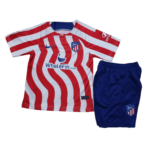 Kids Atletico Madrid Home Soccer Jersey Kit (Jersey+Shorts) 2022/23 Nike