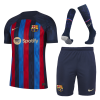 Men's Replica Barcelona Home Soccer Jersey Whole Kit (Jersey+Shorts+Socks) 2022/23 Nike