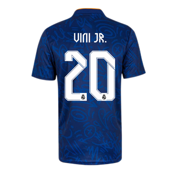 Men's Replica Vini Jr. #20 Real Madrid Away Soccer Jersey Shirt 2021/22 Adidas