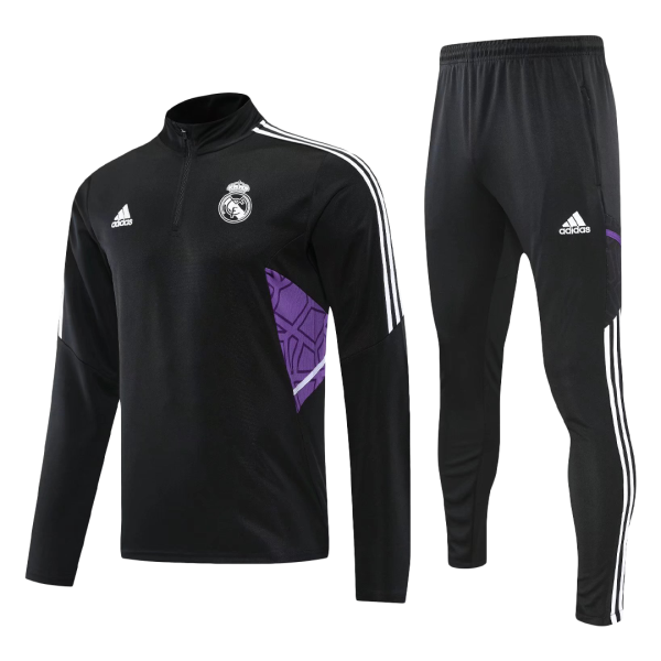 Men's Real Madrid Zipper Tracksuit Sweat Shirt Kit (Top+Trousers) 2022/23 Adidas