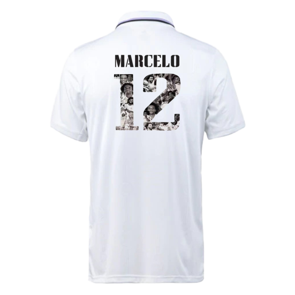 Men's Replica MARCELO #12 Commemorate Real Madrid Home Soccer Jersey Shirt 2022/23 Adidas