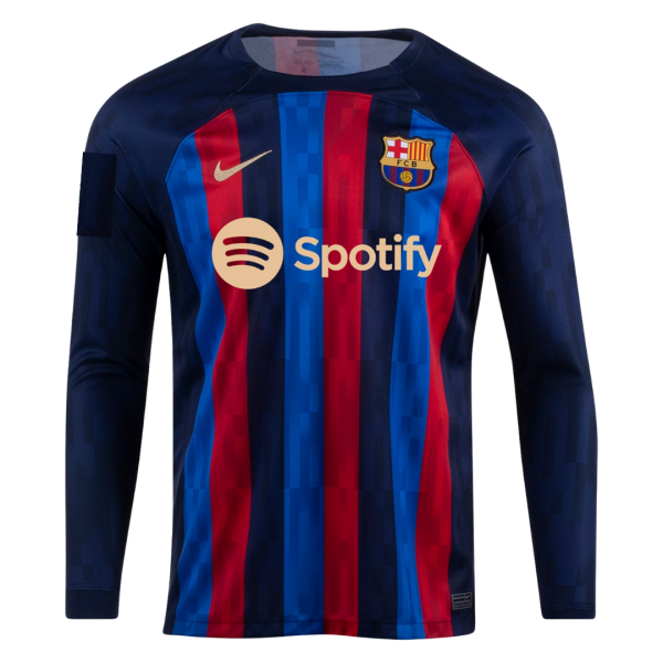Men's Replica Barcelona Home Long Sleeves Soccer Jersey Shirt 2022/23 Nike