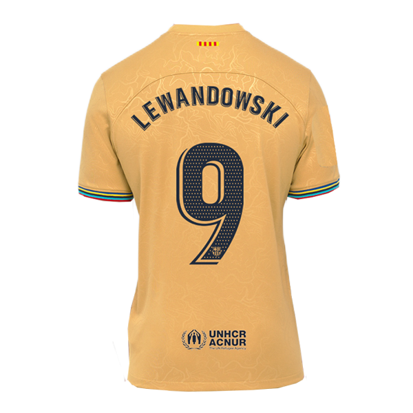 Men's Replica LEWANDOWSKI #9 Barcelona Away Soccer Jersey Shirt 2022/23 Nike