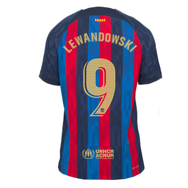 Men's Authentic LEWANDOWSKI #9 Barcelona Home Soccer Jersey Shirt 2022/23 Nike