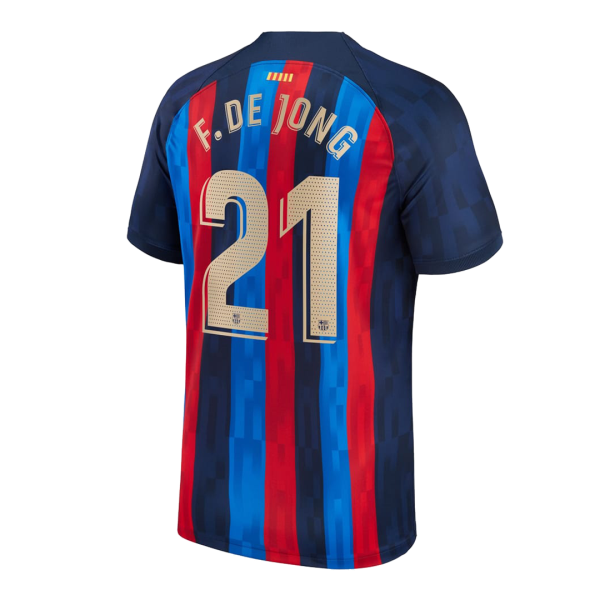 Men's Replica F. DE JONG #21 Barcelona Home Soccer Jersey Shirt 2022/23 Nike