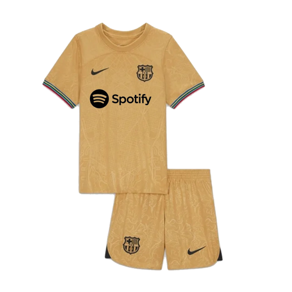 Kids Barcelona Away Soccer Jersey Kit (Jersey+Shorts) 2022/23 Nike