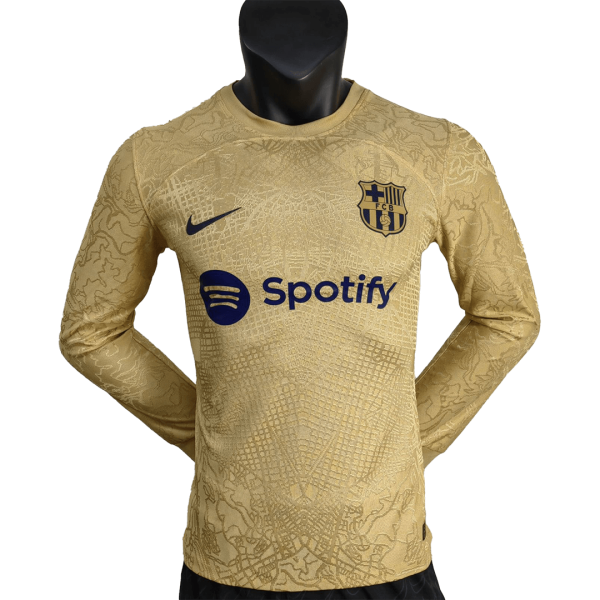 Men's Authentic Barcelona Away Soccer Long Sleeves Jersey Shirt 2022/23 Nike