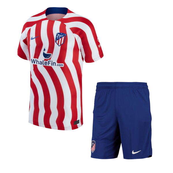 Men's Replica Atletico Madrid Home Soccer Jersey Kit (Jersey+Shorts) 2022/23 Nike