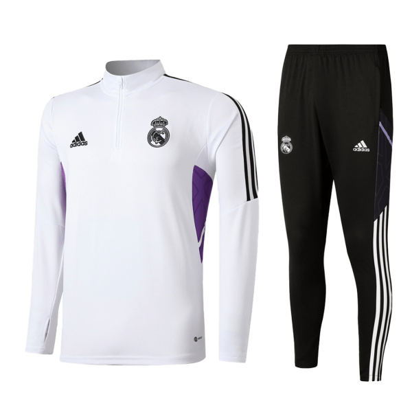 Kids Real Madrid Zipper
Tracksuit Sweat Shirt Kit(Top+Pants) 2022/23 Adidas