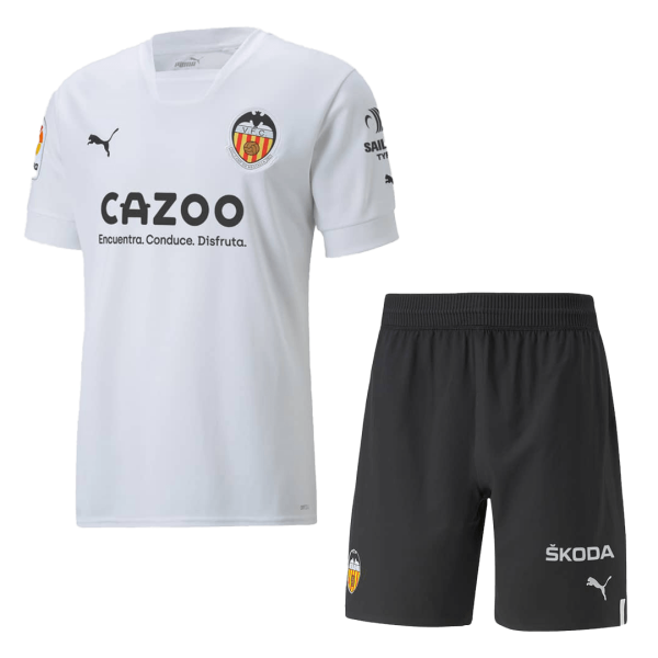 Kids Valencia Home Soccer Jersey Kit (Jersey+Shorts) 2022/23 Puma