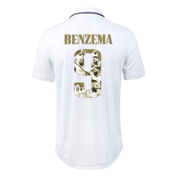 Men's Authentic BENZEMA #9 Real Madrid Ballon d'Or Home Soccer Jersey Shirt 2022 Adidas