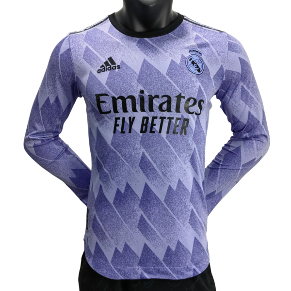 Men's Authentic Real Madrid Away Soccer Long Sleeves Jersey Shirt 2022/23 Adidas