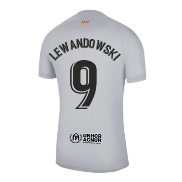 Men's Replica LEWANDOWSKI #9 Barcelona Third Away Soccer Jersey Shirt 2022/23 Nike