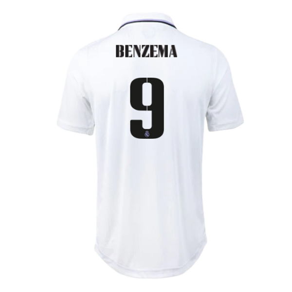 Men's Authentic BENZEMA #9 Real Madrid Home Soccer Jersey Shirt 2022/23 Adidas