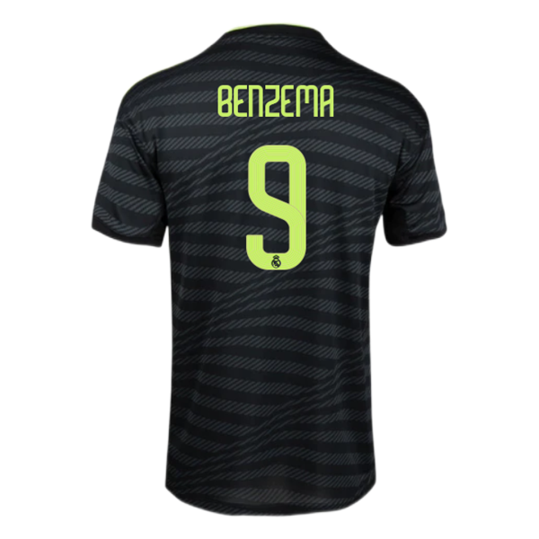 Men's Replica BENZEMA #9 Real Madrid Third Away Soccer Jersey Shirt 2022/23 Adidas