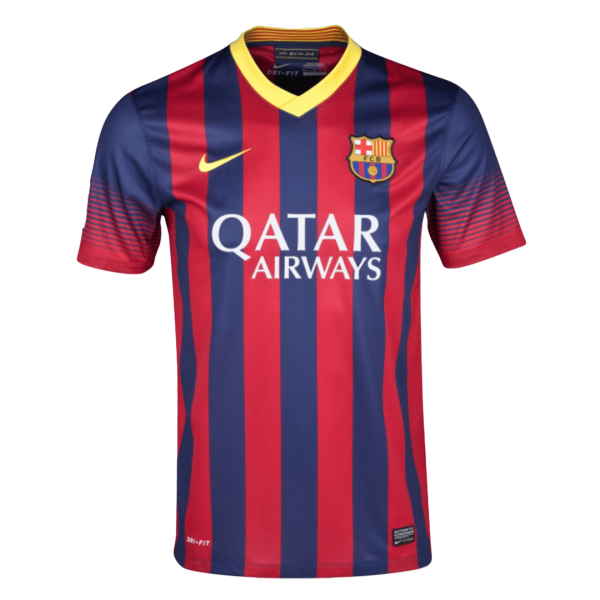Men's Retro 2013/14 Barcelona Home Soccer Jersey Shirt Nike