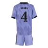 Kids ALABA #4 Real Madrid Away Soccer Jersey Kit (Jersey+Shorts) 2022/23 Adidas