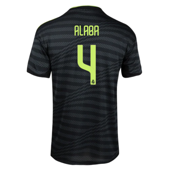 Men's Replica ALABA #4 Real Madrid Third Away Soccer Jersey Shirt 2022/23 Adidas