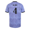 Men's Replica ALABA #4 Real Madrid Away Soccer Jersey Shirt 2022/23 Adidas