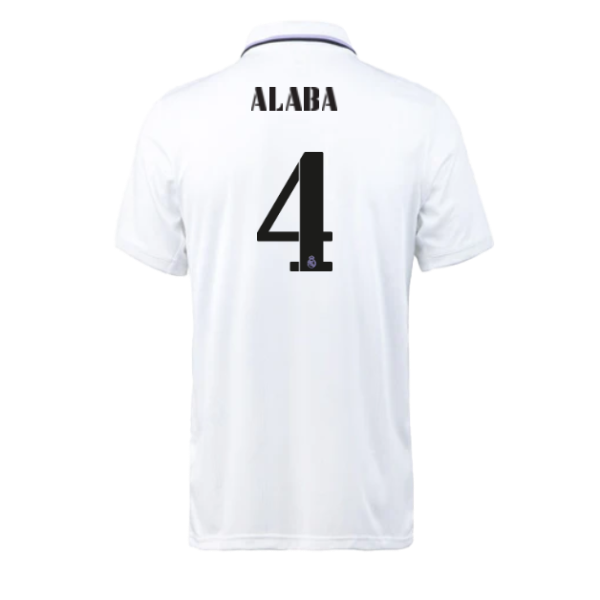 Men's Replica ALABA #4 Real Madrid Home Soccer Jersey Shirt 2022/23 Adidas