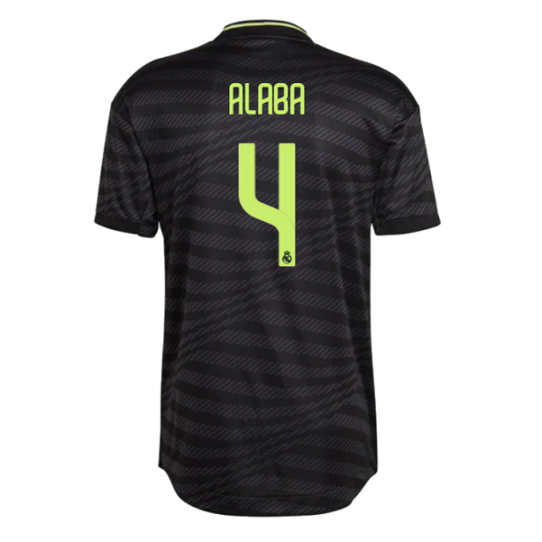 Men's Authentic ALABA #4 Real Madrid Third Away Soccer Jersey Shirt 2022/23 Adidas