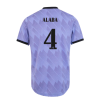 Men's Authentic ALABA #4 Real Madrid Away Soccer Jersey Shirt 2022/23 Adidas