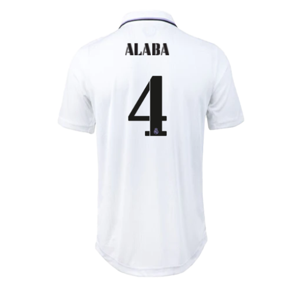 Men's Authentic ALABA #4 Real Madrid Home Soccer Jersey Shirt 2022/23 Adidas