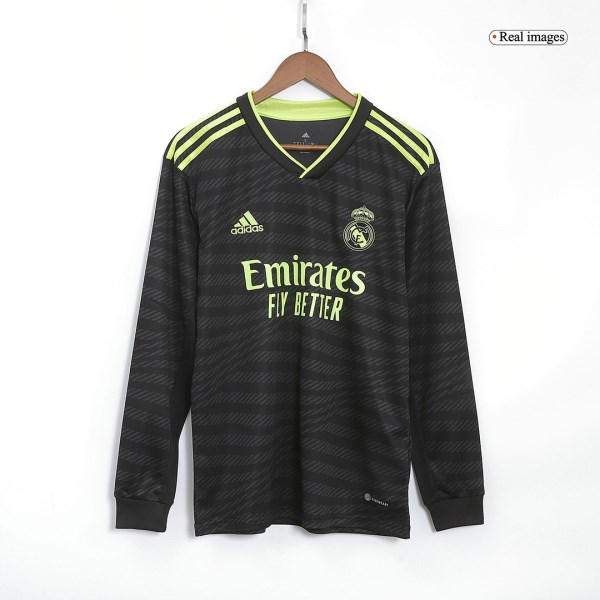 Men's Replica Real Madrid Third Away Long Sleeves Soccer Jersey Shirt 2022/23 Adidas