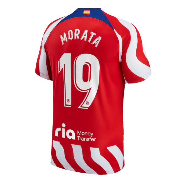 Men's Replica MORATA #19 Atletico Madrid Home Soccer Jersey Shirt 2022/23 Nike