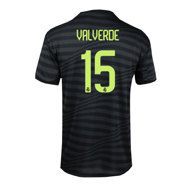 Men's Replica VALVERDE #15 Real Madrid Third Away Soccer Jersey Shirt 2022/23 Adidas