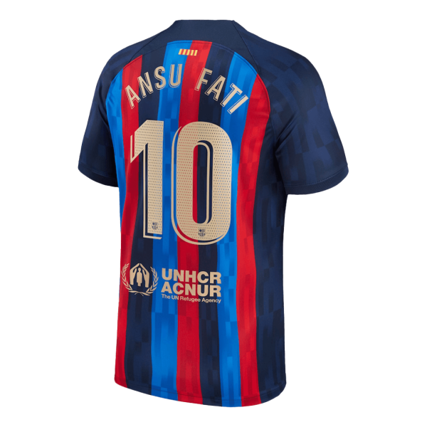 Men's Replica ANSU FATI #10 Barcelona Home Soccer Jersey Shirt 2022/23 Nike