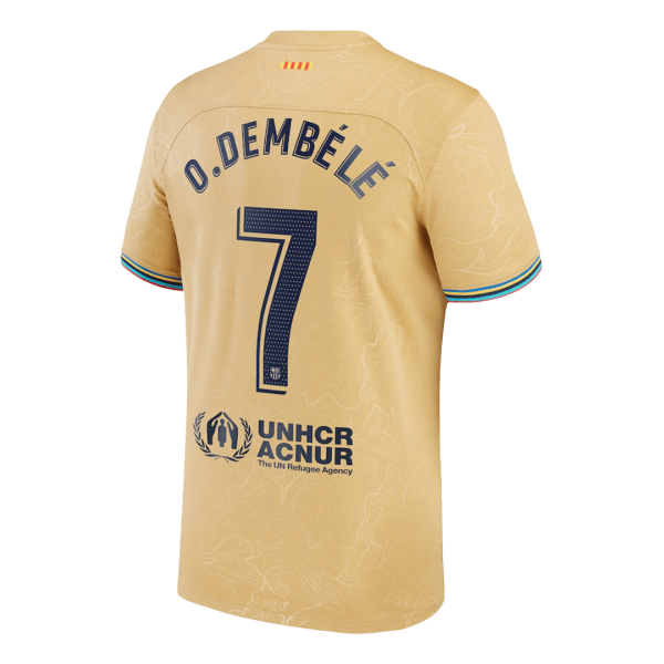 Men's Replica O.DEMBÉLÉ #7 Barcelona Away Soccer Jersey Shirt 2022/23 Nike