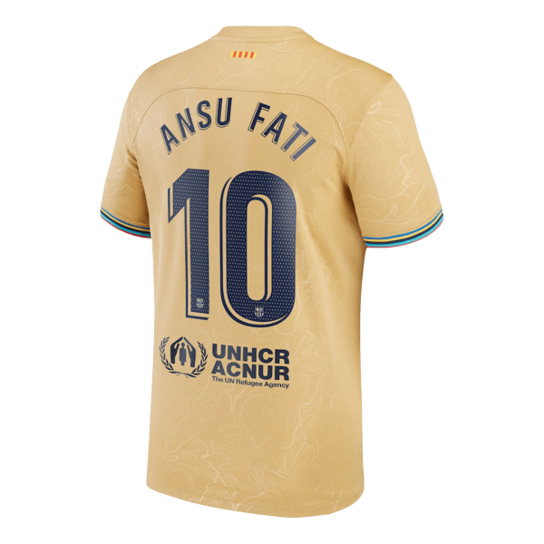 Men's Replica ANSU FATI #10 Barcelona Away Soccer Jersey Shirt 2022/23 Nike