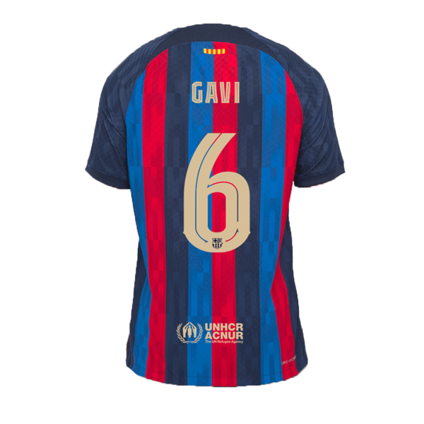 UCL Men's Authentic GAVI #6 Barcelona Home Soccer Jersey Shirt 2022/23 Nike