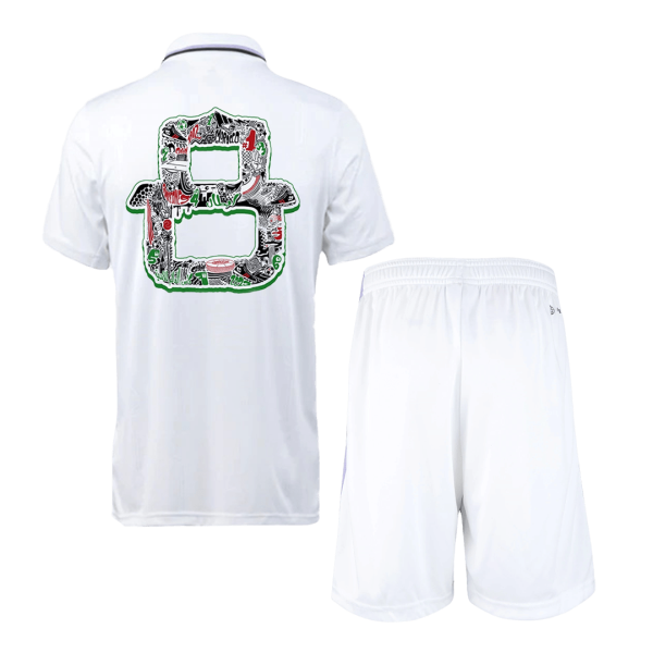 Men's Replica Unique #8 Real Madrid Soccer Jersey Kit (Jersey+Shorts) 2022/23 Adidas