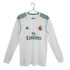 Men's Retro 2017/18 Replica Real Madrid Home Long Sleeves Soccer Jersey Shirt Adidas
